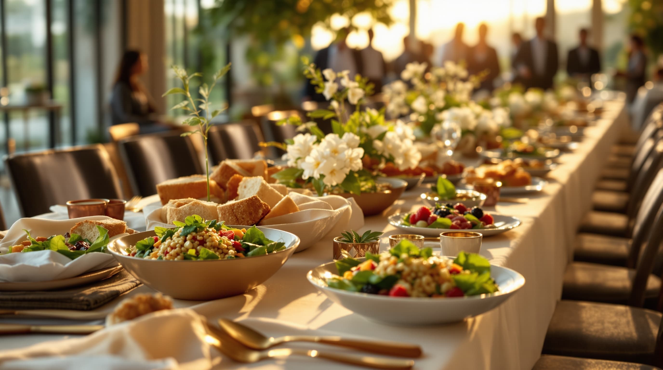 Mesa corporativa de Reina Verde — alta gastronomía orgánica para eventos